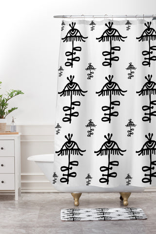 Julia Da Rocha All Seeing Flower Shower Curtain And Mat