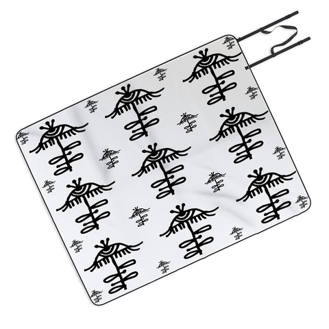 Julia Da Rocha All Seeing Flower Picnic Blanket