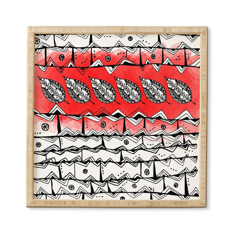 Julia Da Rocha Azteca Red Framed Wall Art
