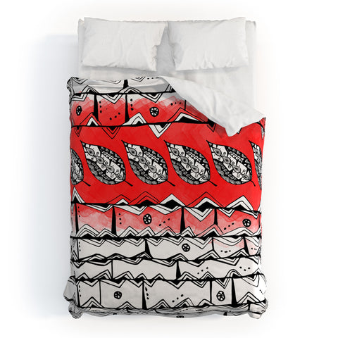 Julia Da Rocha Azteca Red Duvet Cover