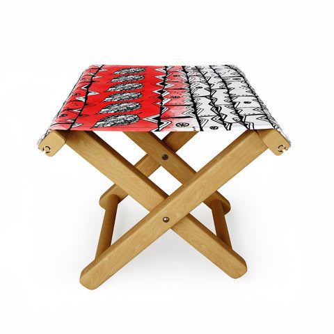 Julia Da Rocha Azteca Red Folding Stool