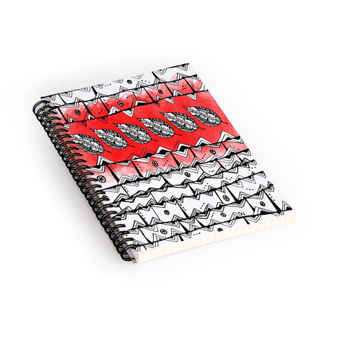 Julia Da Rocha Azteca Red Spiral Notebook