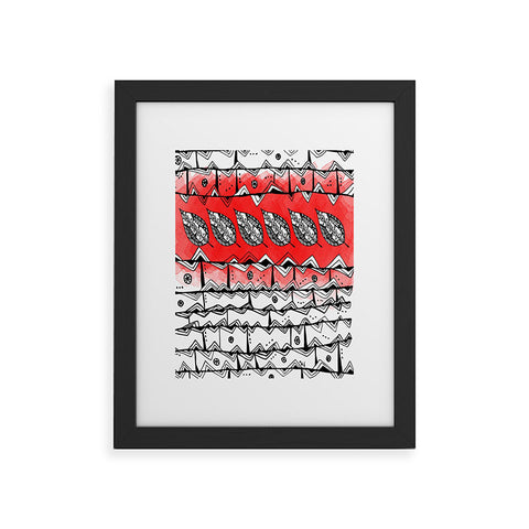 Julia Da Rocha Azteca Red Framed Art Print