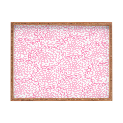 Julia Da Rocha Bed Of Pink Roses Rectangular Tray