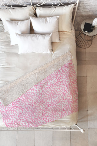 Julia Da Rocha Bed Of Pink Roses Fleece Throw Blanket