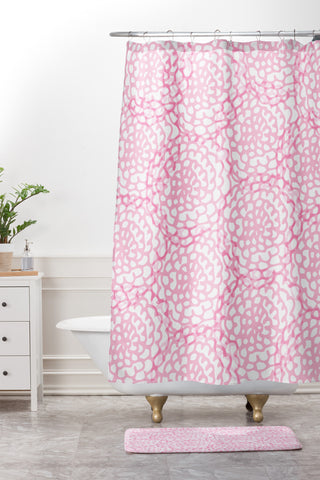Julia Da Rocha Bed Of Pink Roses Shower Curtain And Mat