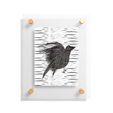 Julia Da Rocha Black Bird Floating Acrylic Print