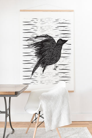 Julia Da Rocha Black Bird Art Print And Hanger