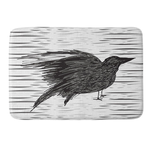 Julia Da Rocha Black Bird Memory Foam Bath Mat