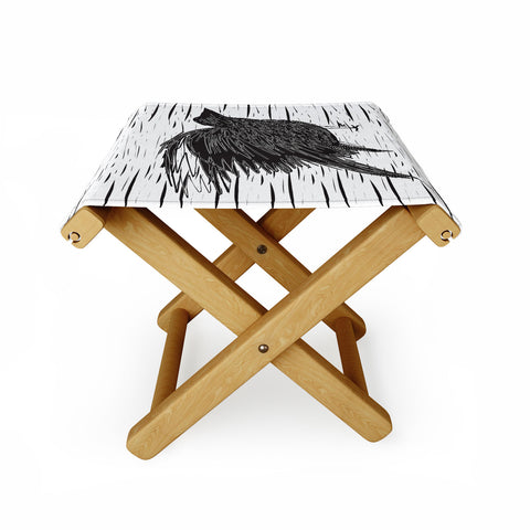 Julia Da Rocha Black Bird Folding Stool