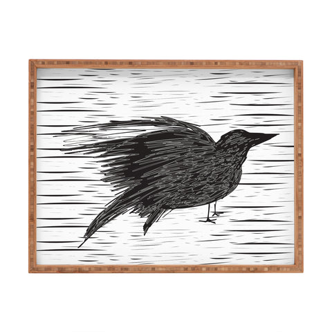 Julia Da Rocha Black Bird Rectangular Tray