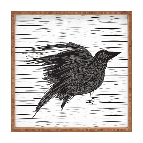 Julia Da Rocha Black Bird Square Tray