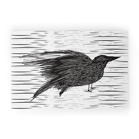 Julia Da Rocha Black Bird Welcome Mat