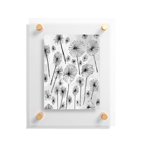 Julia Da Rocha Black Dandelion Floating Acrylic Print