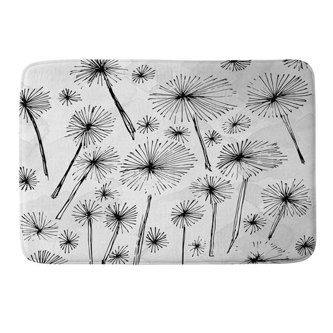 Julia Da Rocha Black Dandelion Memory Foam Bath Mat