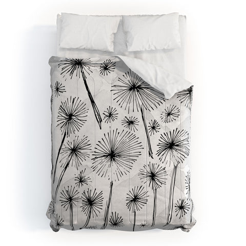 Julia Da Rocha Black Dandelion Comforter
