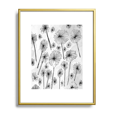 Julia Da Rocha Black Dandelion Metal Framed Art Print