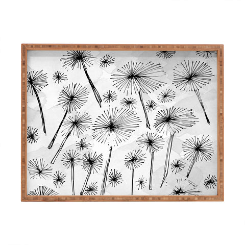 Julia Da Rocha Black Dandelion Rectangular Tray