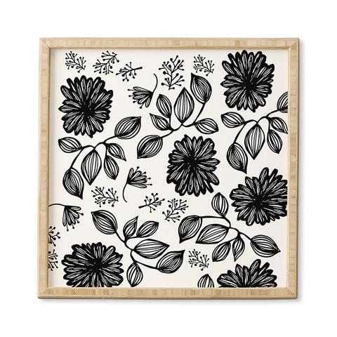 Julia Da Rocha Blk Flores Framed Wall Art