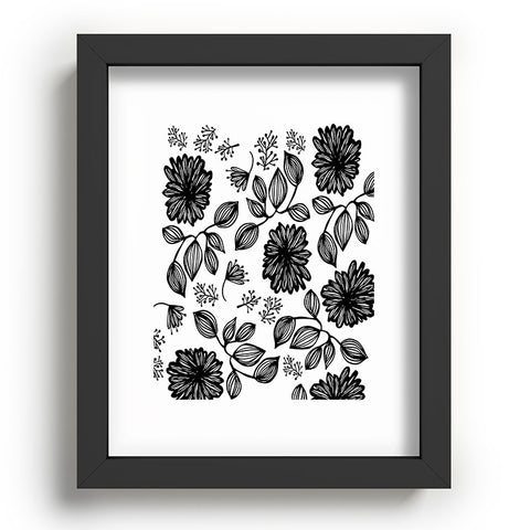 Julia Da Rocha Blk Flores Recessed Framing Rectangle