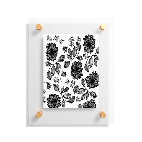 Julia Da Rocha Blk Flores Floating Acrylic Print