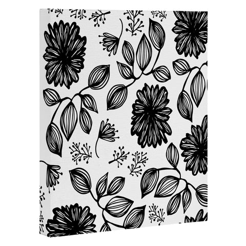 Julia Da Rocha Blk Flores Art Canvas