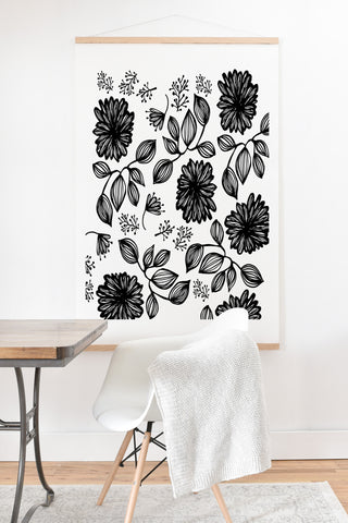Julia Da Rocha Blk Flores Art Print And Hanger