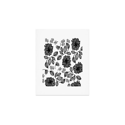 Julia Da Rocha Blk Flores Art Print