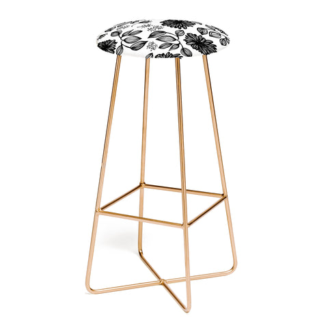Julia Da Rocha Blk Flores Bar Stool