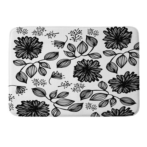 Julia Da Rocha Blk Flores Memory Foam Bath Mat