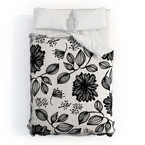 Julia Da Rocha Blk Flores Comforter