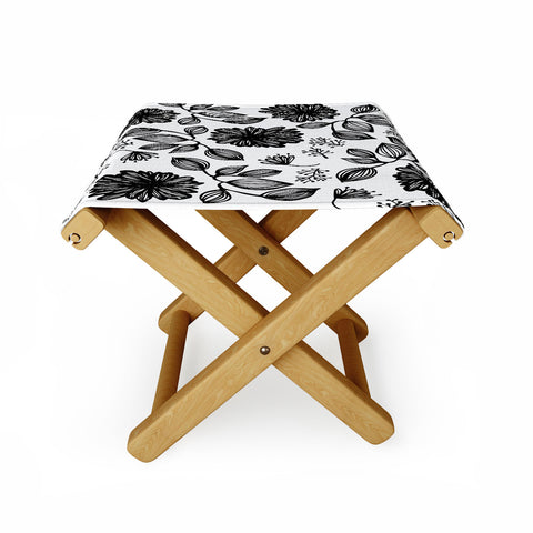 Julia Da Rocha Blk Flores Folding Stool