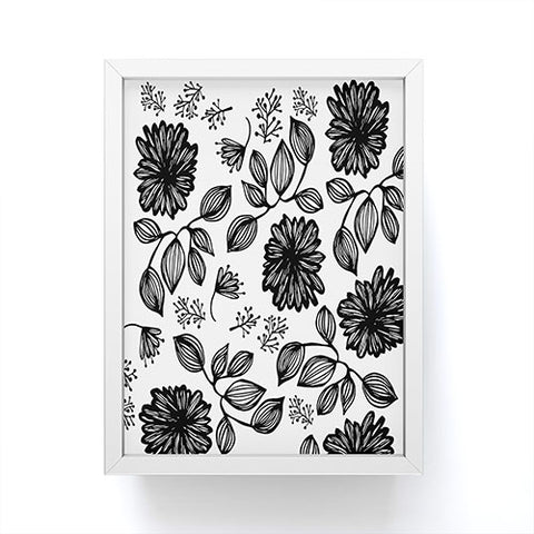 Julia Da Rocha Blk Flores Framed Mini Art Print