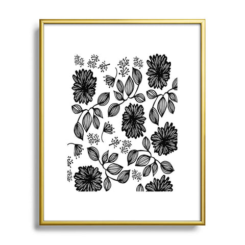 Julia Da Rocha Blk Flores Metal Framed Art Print