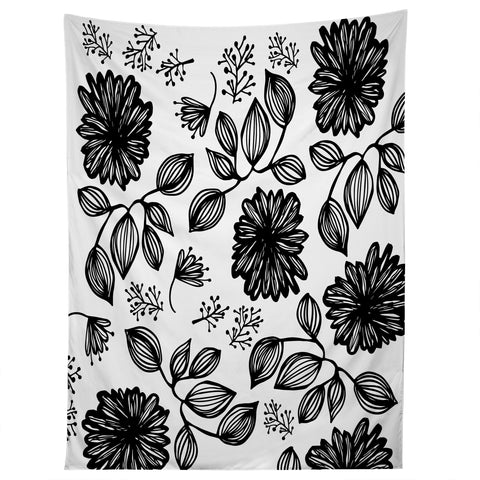 Julia Da Rocha Blk Flores Tapestry