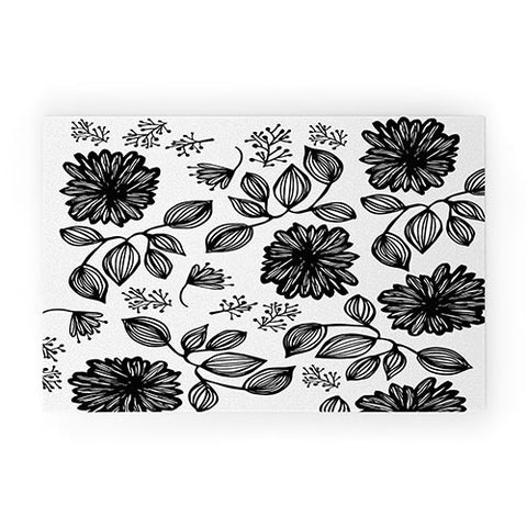 Julia Da Rocha Blk Flores Welcome Mat