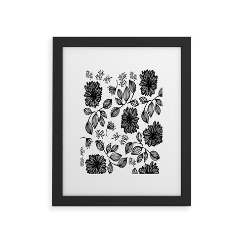 Julia Da Rocha Blk Flores Framed Art Print