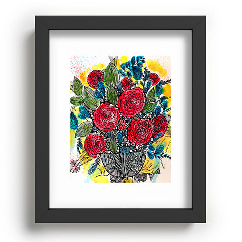 Julia Da Rocha Bouquet Of Flowers Peonies Recessed Framing Rectangle