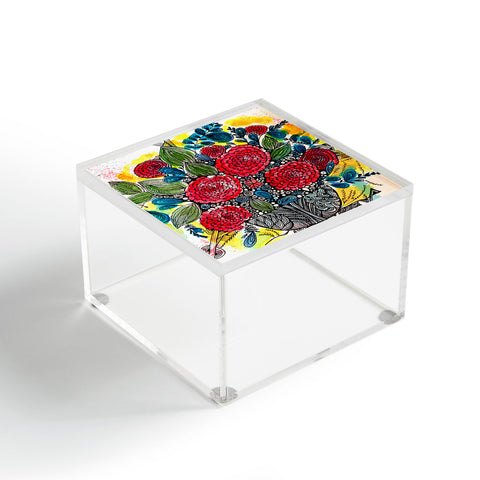 Julia Da Rocha Bouquet Of Flowers Peonies Acrylic Box