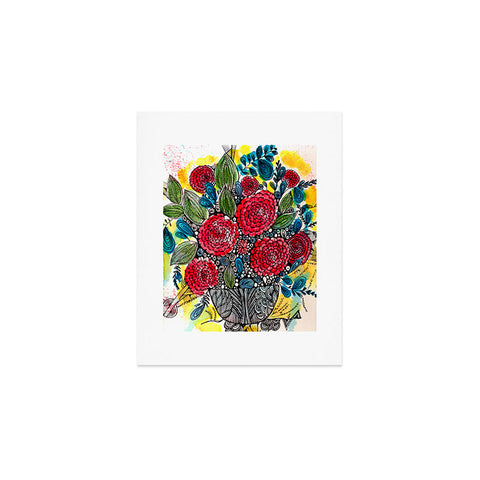 Julia Da Rocha Bouquet Of Flowers Peonies Art Print