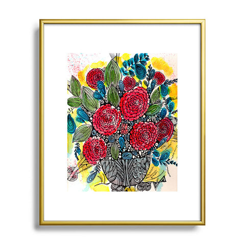 Julia Da Rocha Bouquet Of Flowers Peonies Metal Framed Art Print