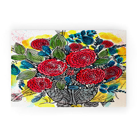 Julia Da Rocha Bouquet Of Flowers Peonies Welcome Mat