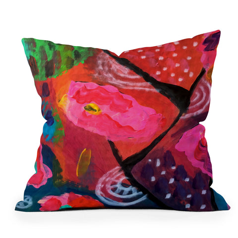 Julia Da Rocha Bright Bloom Throw Pillow