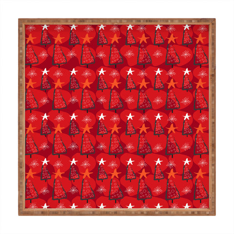 Julia Da Rocha ChristmasTrees Square Tray