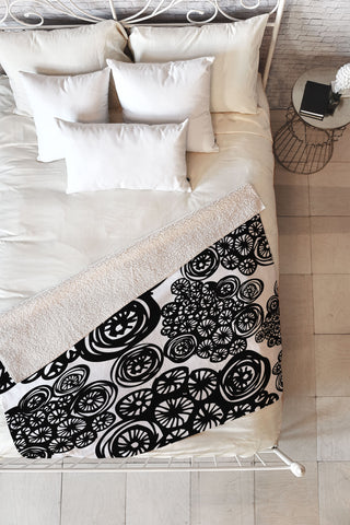 Julia Da Rocha Circo Doodles Fleece Throw Blanket