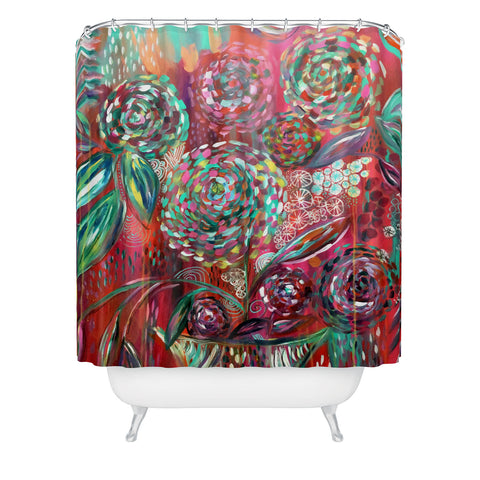 Julia Da Rocha Crazy Bloom Shower Curtain