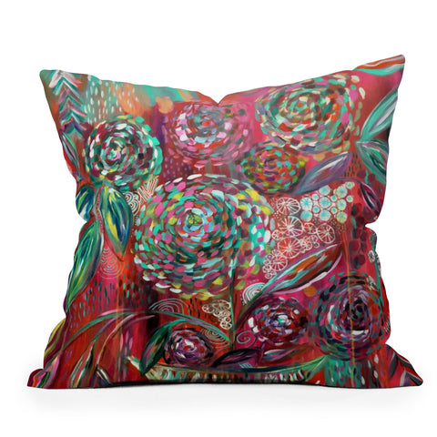 Julia Da Rocha Crazy Bloom Throw Pillow