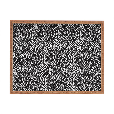 Julia Da Rocha Dahlias Black Rectangular Tray