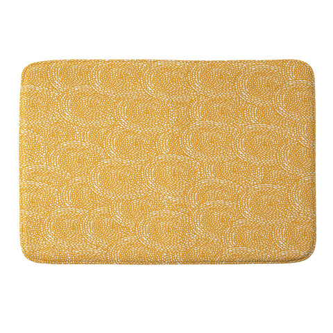 Julia Da Rocha Dahlias Yellow Memory Foam Bath Mat
