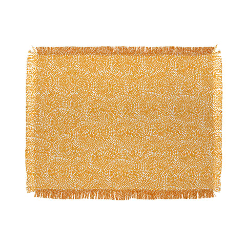 Julia Da Rocha Dahlias Yellow Throw Blanket